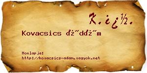 Kovacsics Ádám névjegykártya
