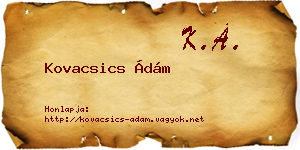 Kovacsics Ádám névjegykártya